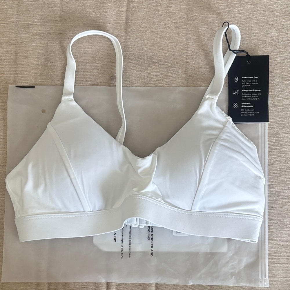 knix White Scoop Swim Bikini Top